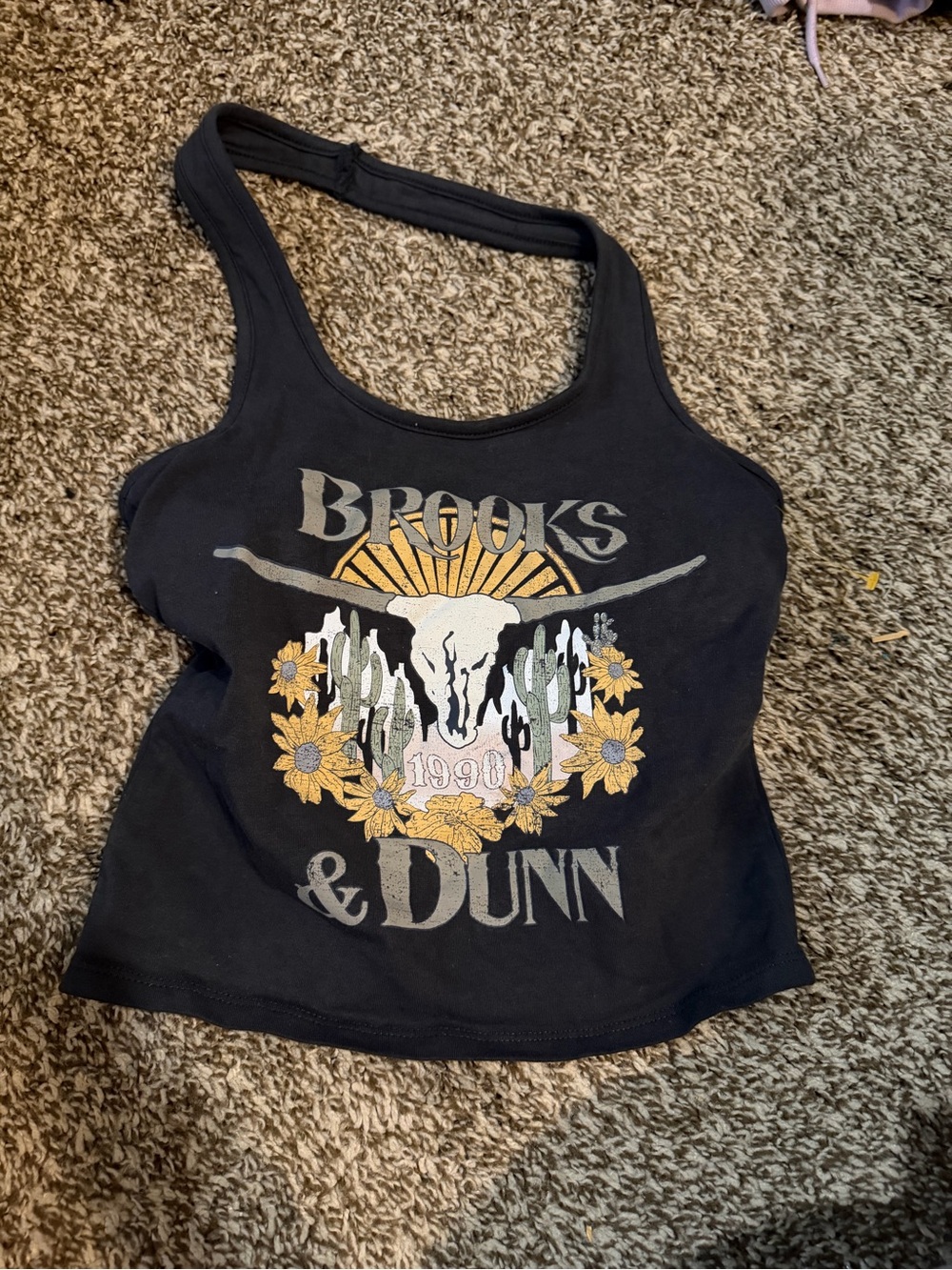 Brooks and Dunn Black halter Tank Top Western Style XS